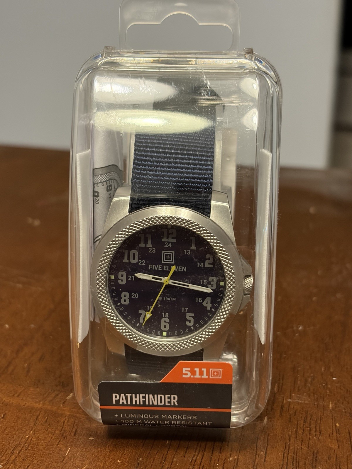 5.11 Pathfinder Military Quartz Analog Watch 100m Blue Nylon Strap Luminous