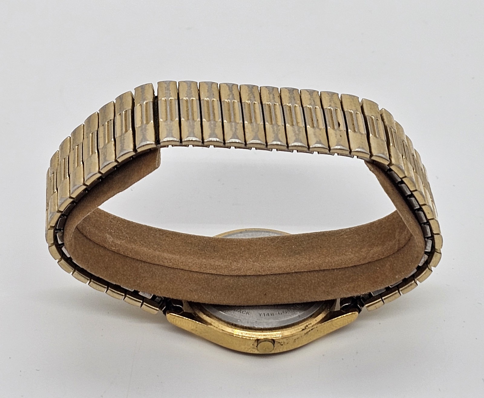1985 PULSAR SEIKO Wrist Watch – Y148-6019 Gold Tone Stainless Stretch JAPAN BOX