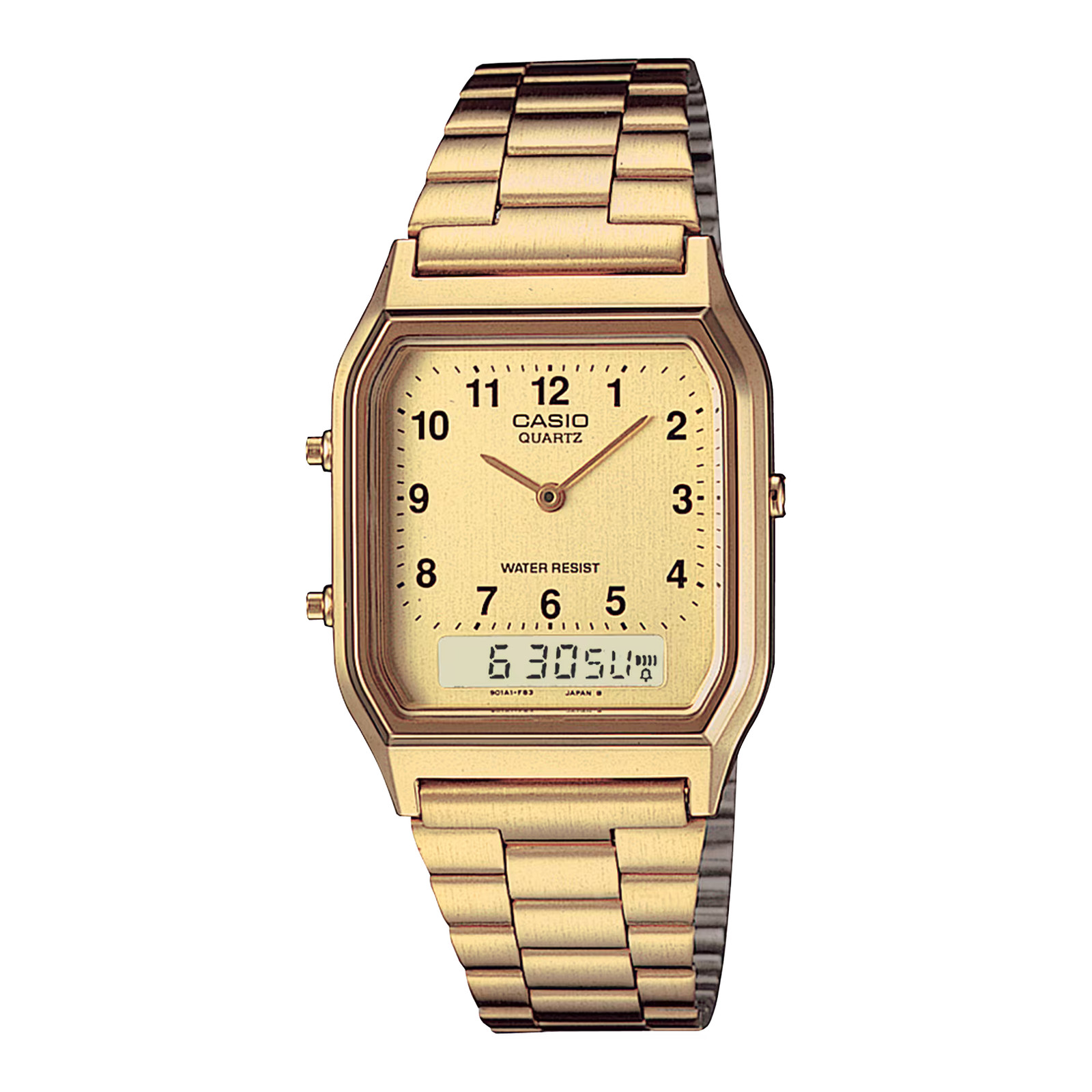 CASIO AQ-230GA-9B A/D QUARTZ GOLD DIAL WATCH