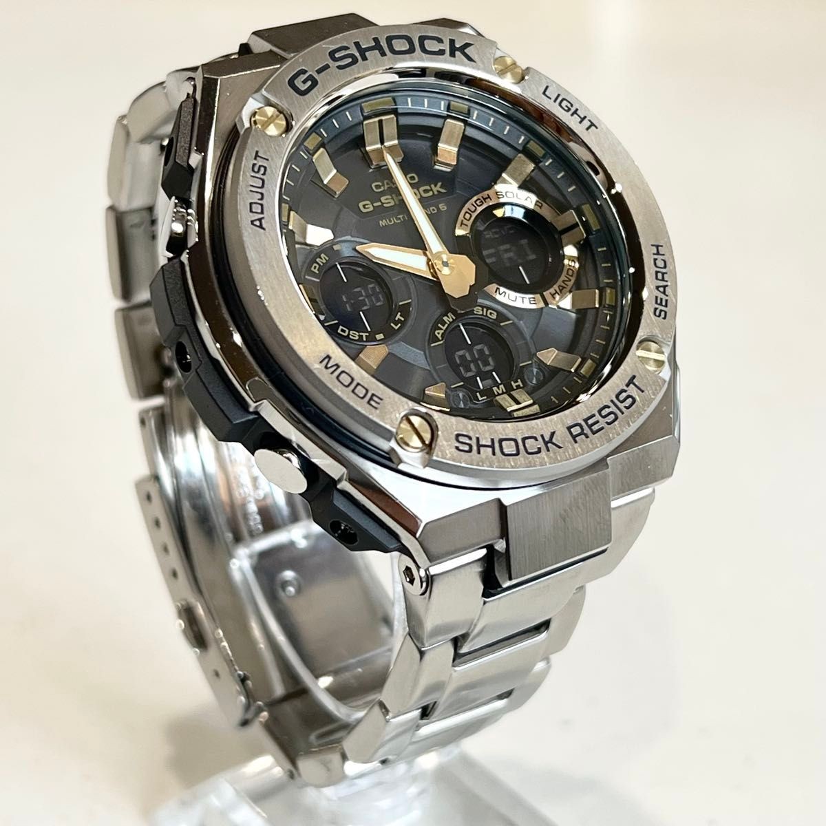 CASIO G SHOCK GST W110 Black Gold Radio Solar Complete Set