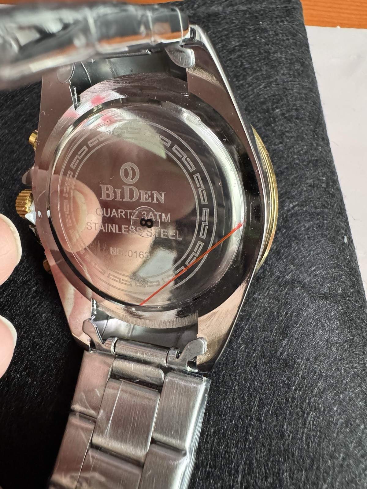 Biden Quartz 3ATM, Stainless Steel, No. 0163, Chronograph, Blue, Two Tone Watch