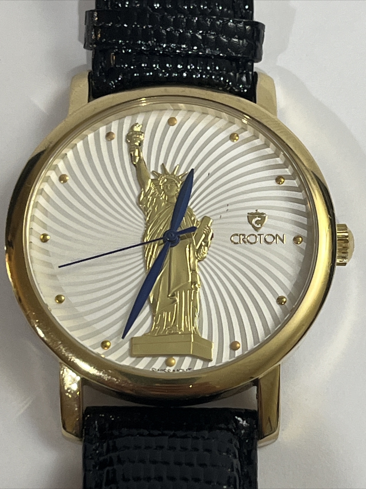 Croton Statue Of liberty 23.5 KT Gold Dial Patriot Series Men’s Watch RARE!