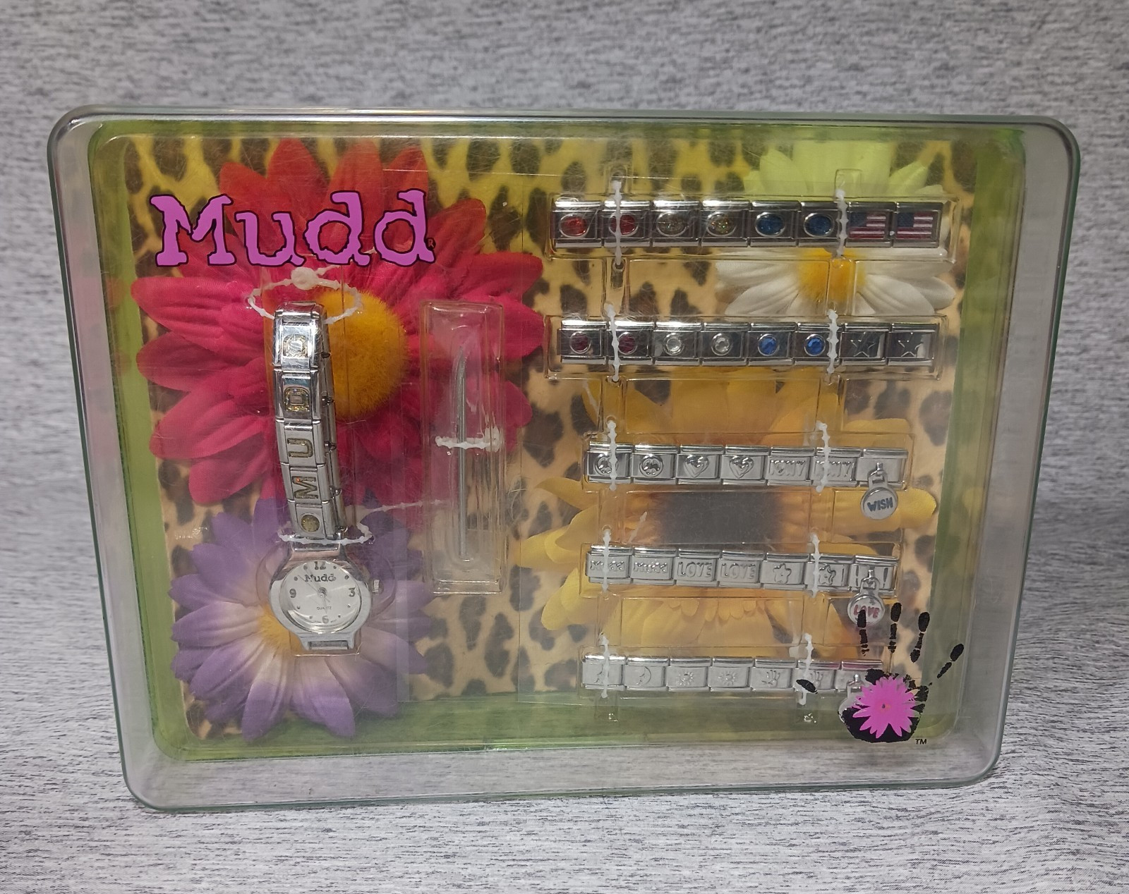 NIB Mudd Silver Tone Watch & Interchangeable Links Set American Mudd