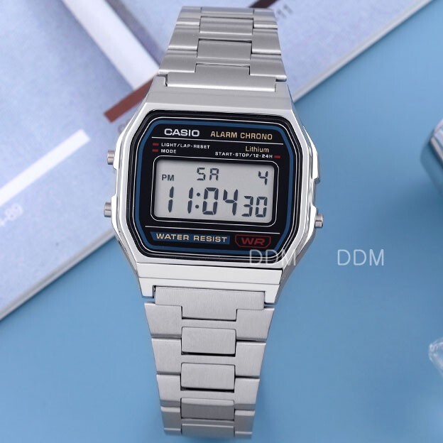 CASIO A-158W Retro Mens Digital Watch Unisex Original A158 Silver New