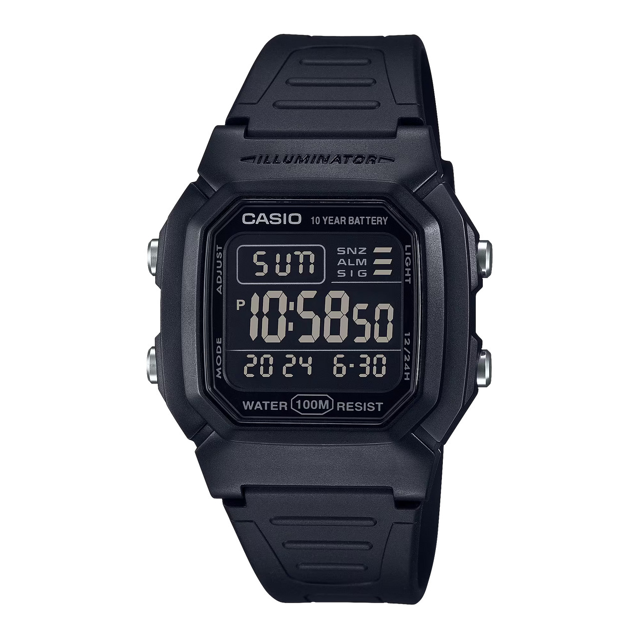 Casio Classic Digital Watch W/ Blackout Dial, Dual Time & 5 Alarms