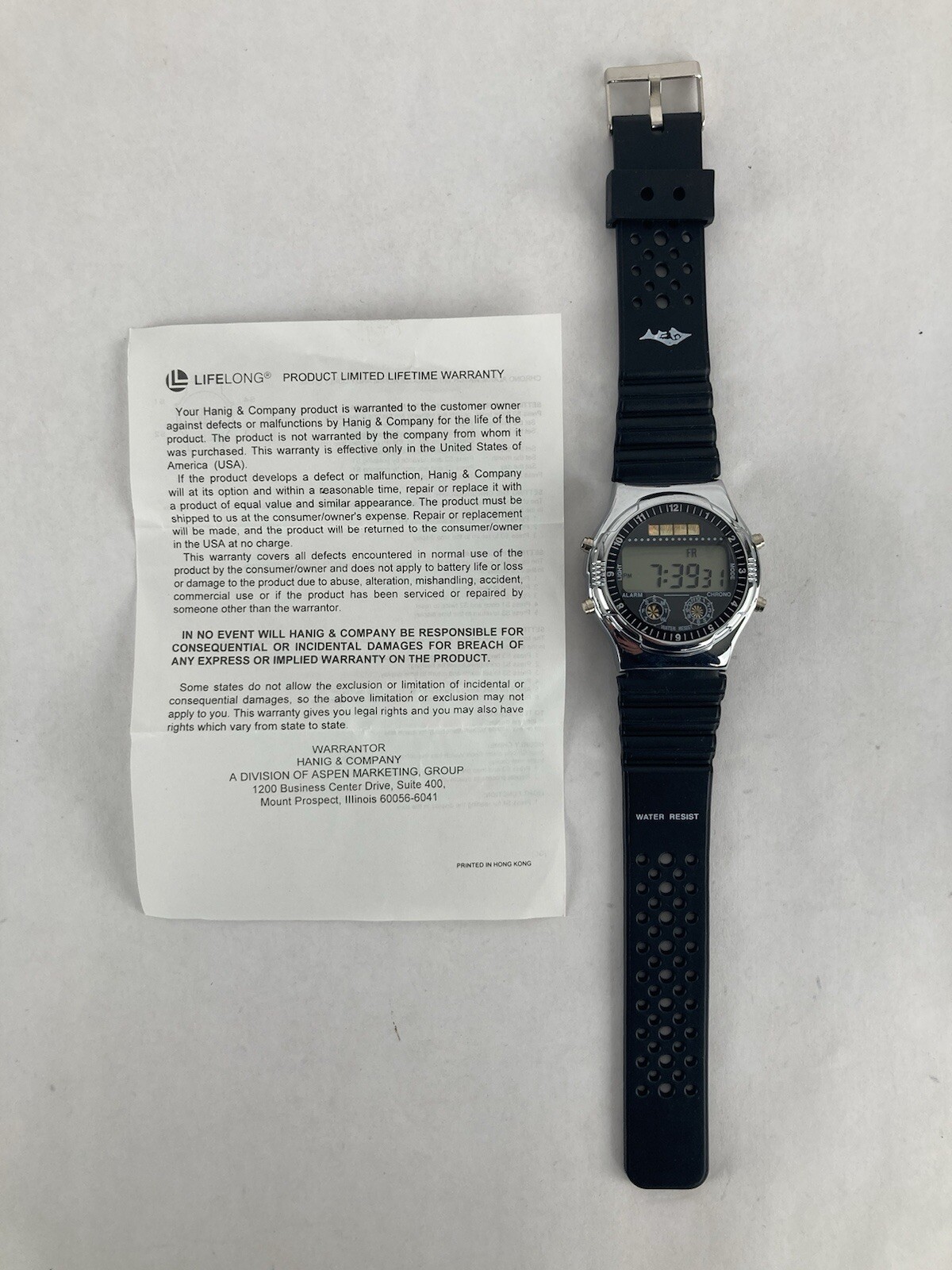VTG Lifelong 40mm Silver Tone Chrono Solar Digital Watch w/Band & New Battery