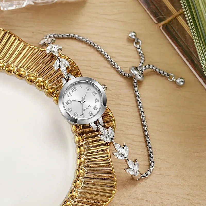 Luxury Women’s Quartz Watch Rhinestone Bracelet Elegant Dress Wristwatch Gift