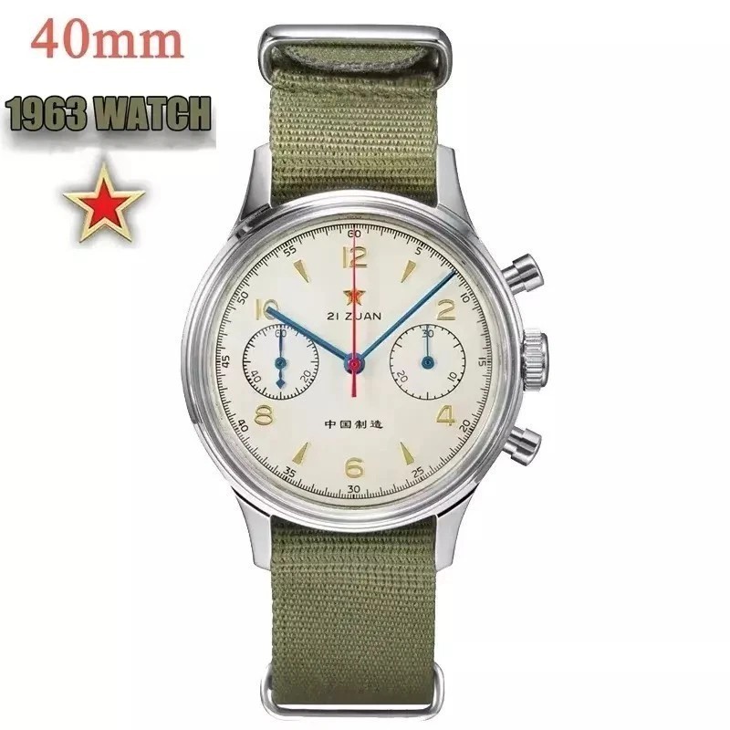 Seagull 1963 Quartz Sapphire Chronograph Watch 40mm Waterproof Luminescent