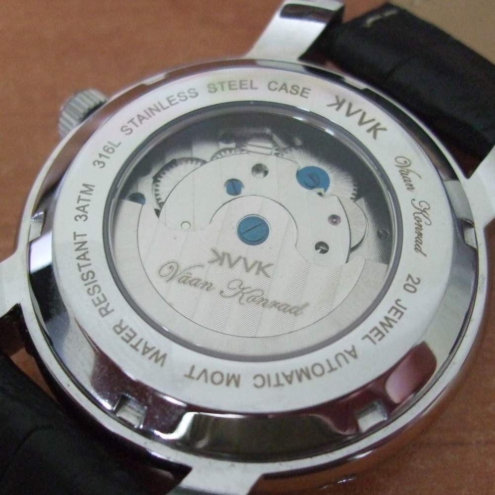 NEW MENS 20 JEWEL AUTOMATIC VAAN KONRAD CALENDARIUM WATCH BLACK EXCESSION MODEL