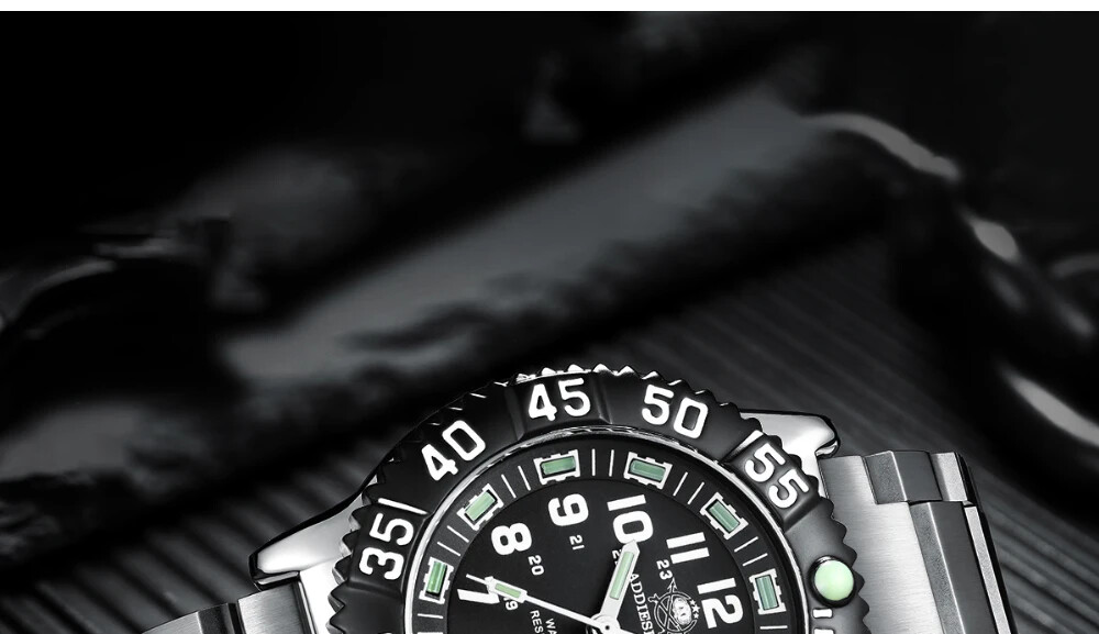 Military Men’s Watch Aidis Blue Green Luminous Waterproof Quartz Stainless Steel
