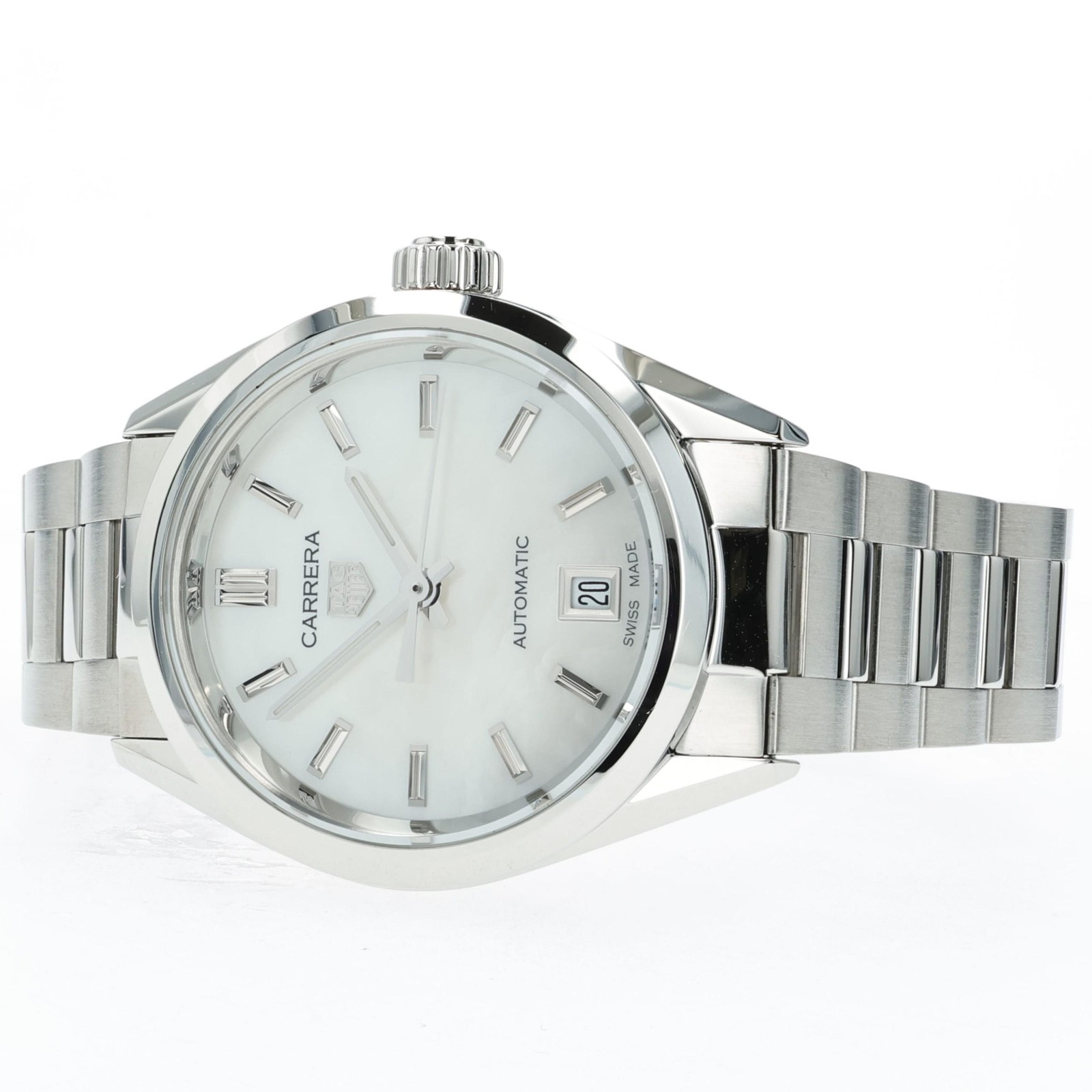 Tag Heuer Ladies Carrera Mother of Pearl Dial Stainless Steel 29MM WBN2410-0