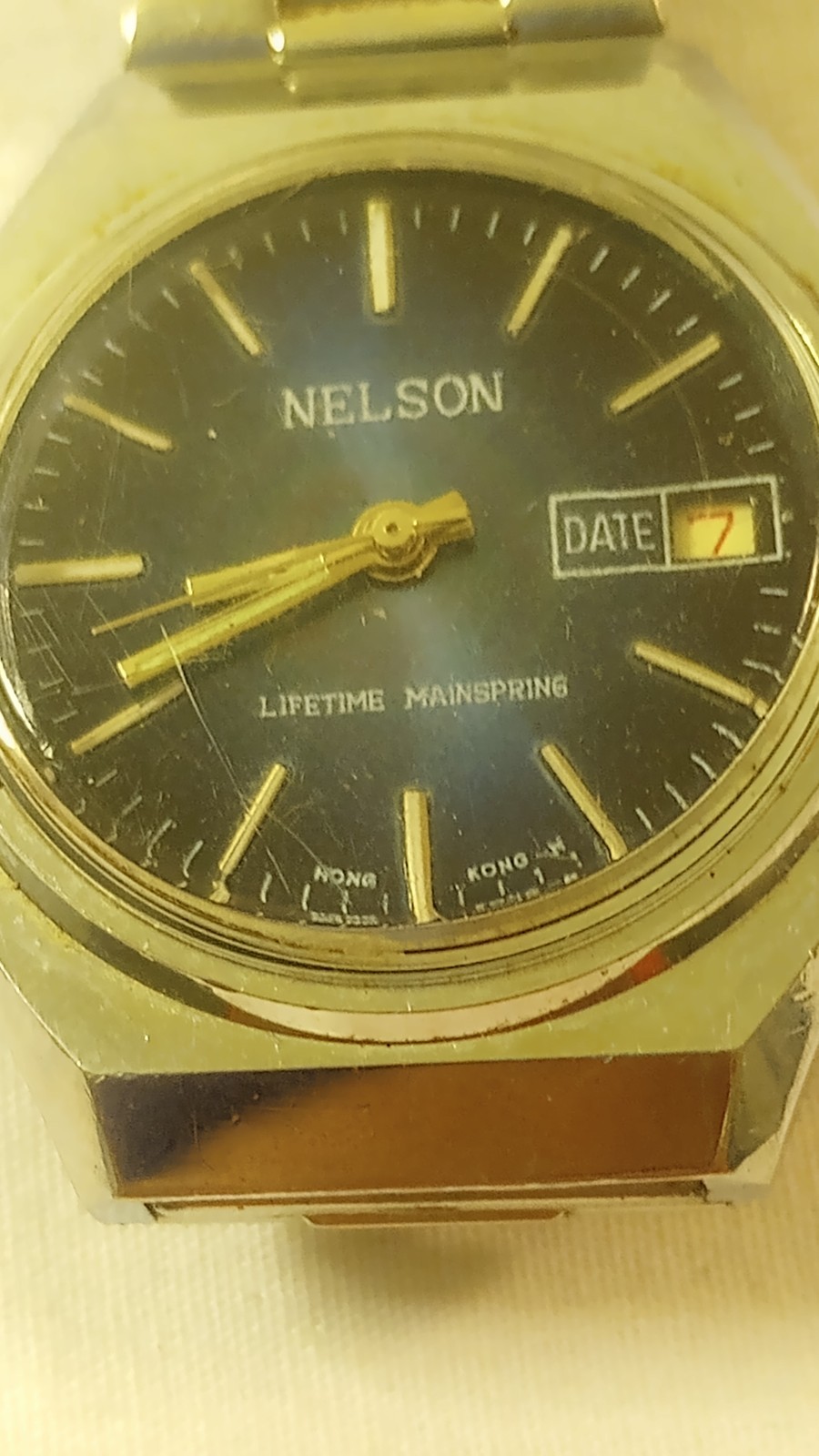 Vintage Mens NELSON Lifetime Mainspring Hong Kong Manual Wind Wrist Watch Runs