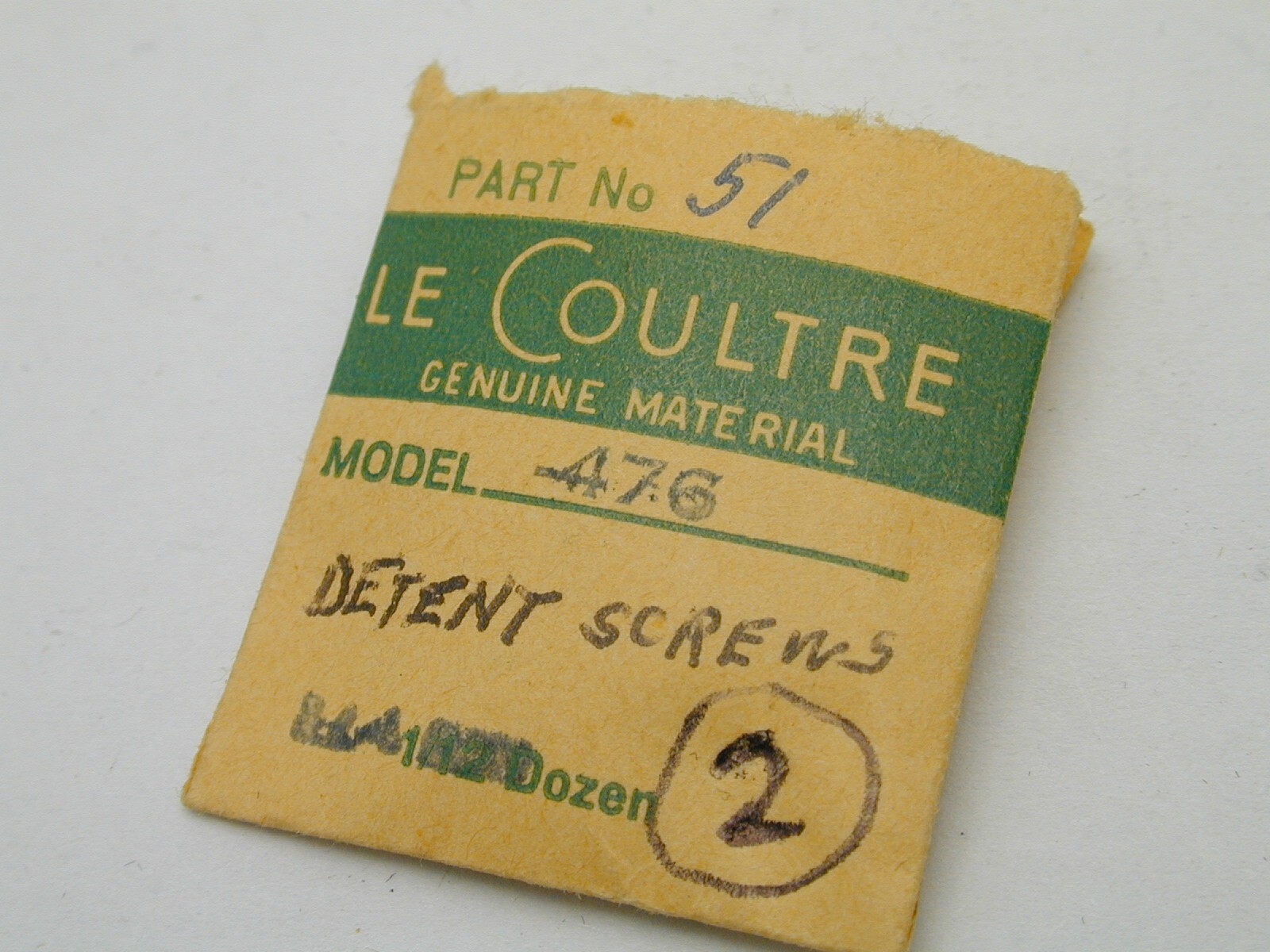 LE COULTRE DETENT SCREWS 2 IN ORIGINAL PACKAGE