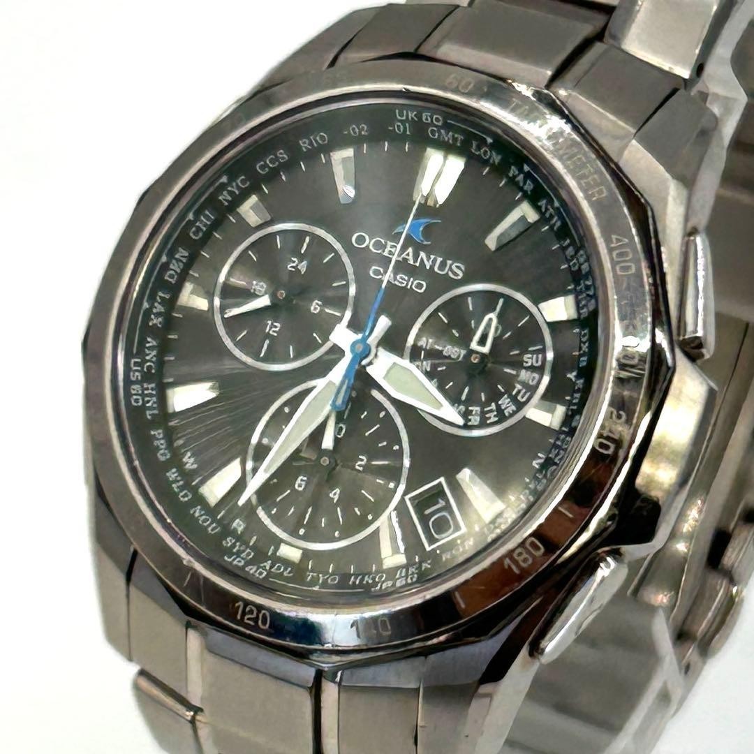 Casio Oceanus Manta OCW-S1000 Solar Radio Chronograph Titanium Band Watch JAPAN