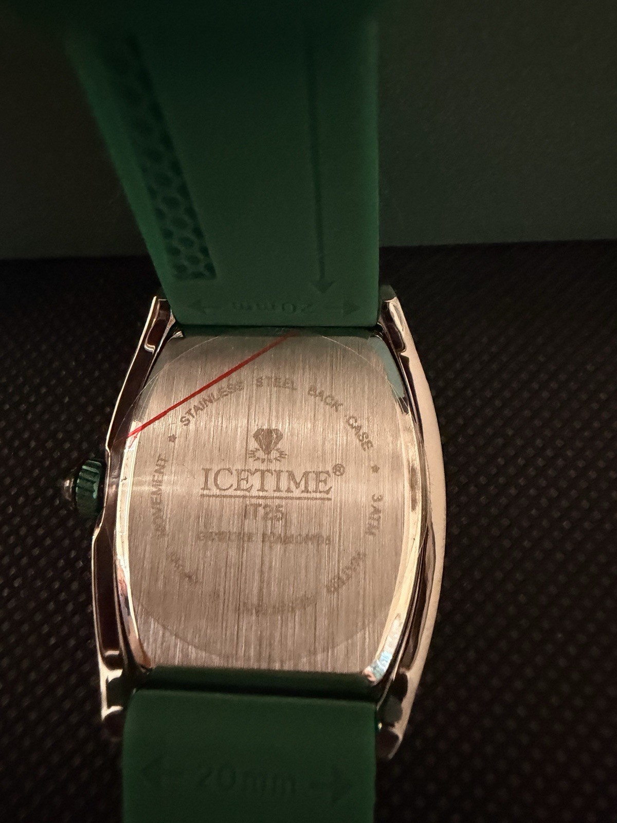 IceTime IT25 Women’s Quartz Skeleton Dial 33mm SS Case Green Silicone 30m