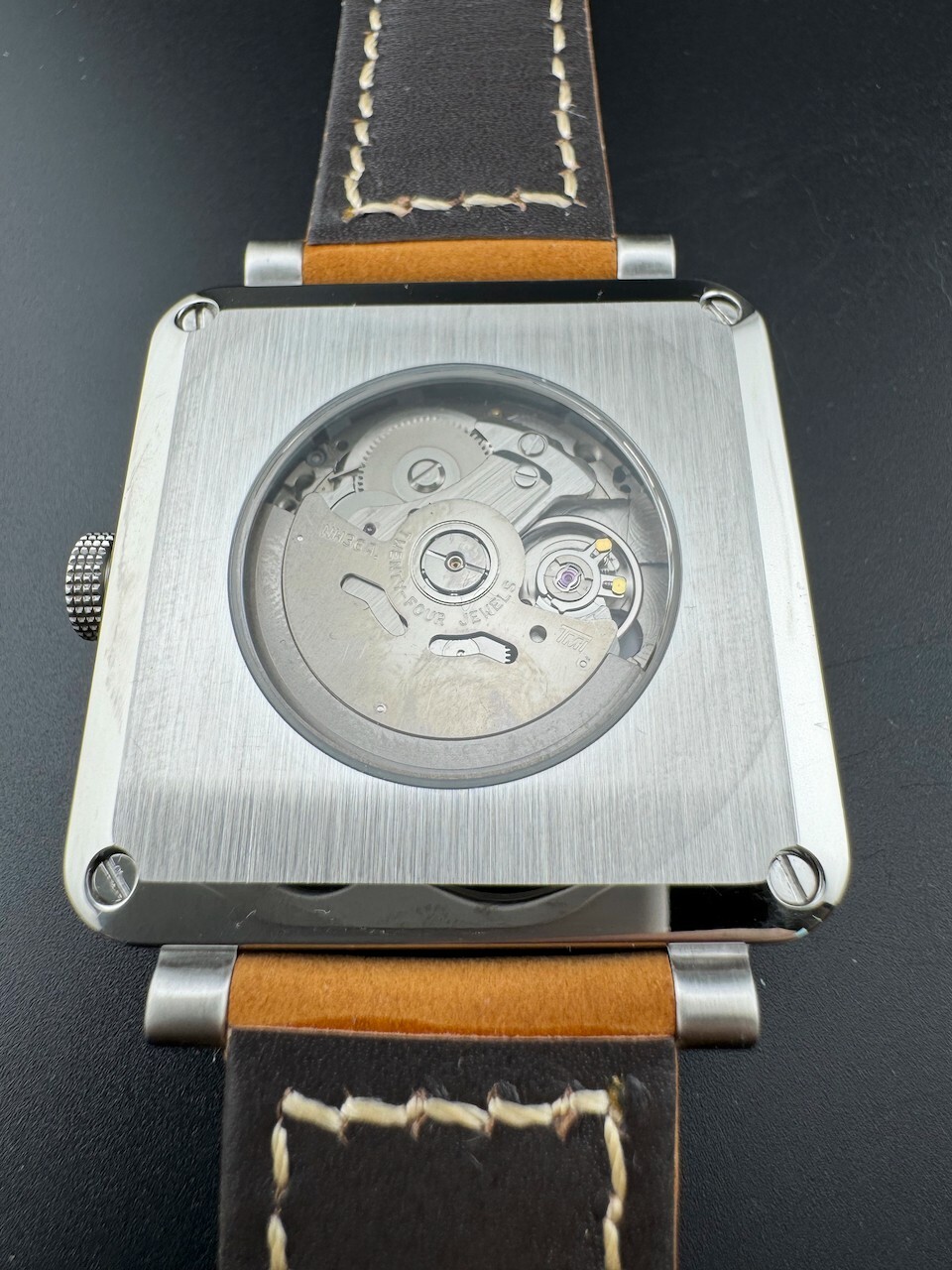 42mm Bespoke Square Diver Red/Blue Bezel – Made in US – NO TARIFF