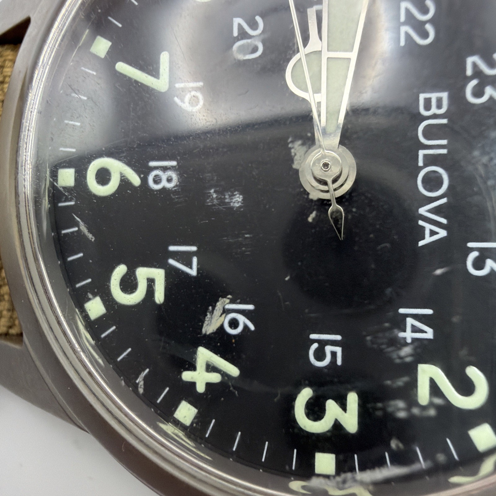 Bulova Hack Watch 96A19 Swiss Limited Edition WWII Replica 38mm Quartz UNTESTED