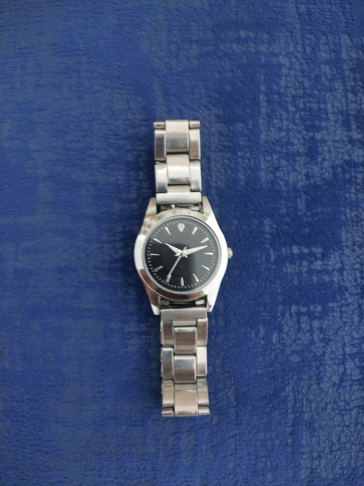 Silver Stainless Steel Watch Black Dial Quartz Casual Men Women Fashion Wristwat