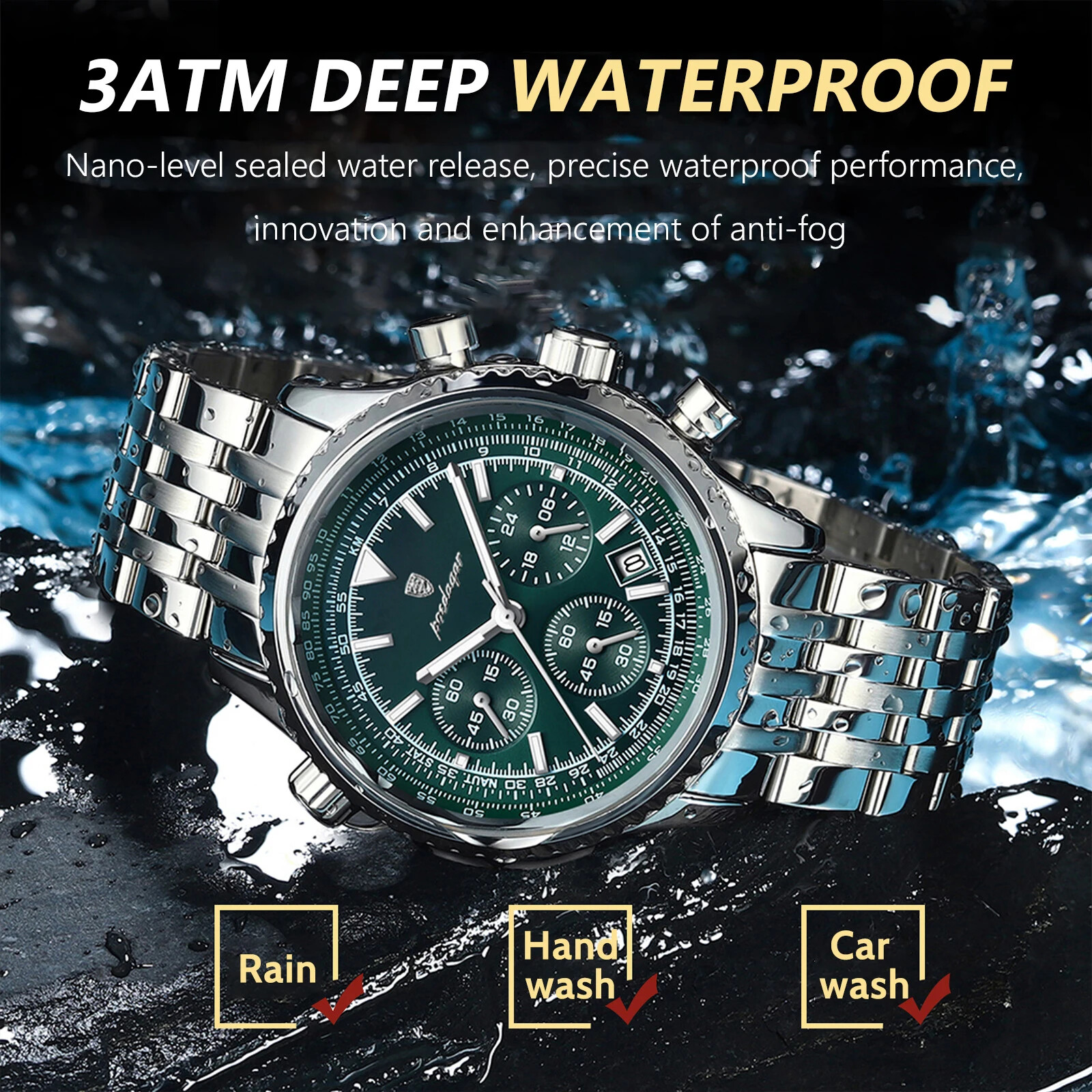 KC POEDAGAR Luxury Military Watch for Men Waterproof Luminous Date Chronograph