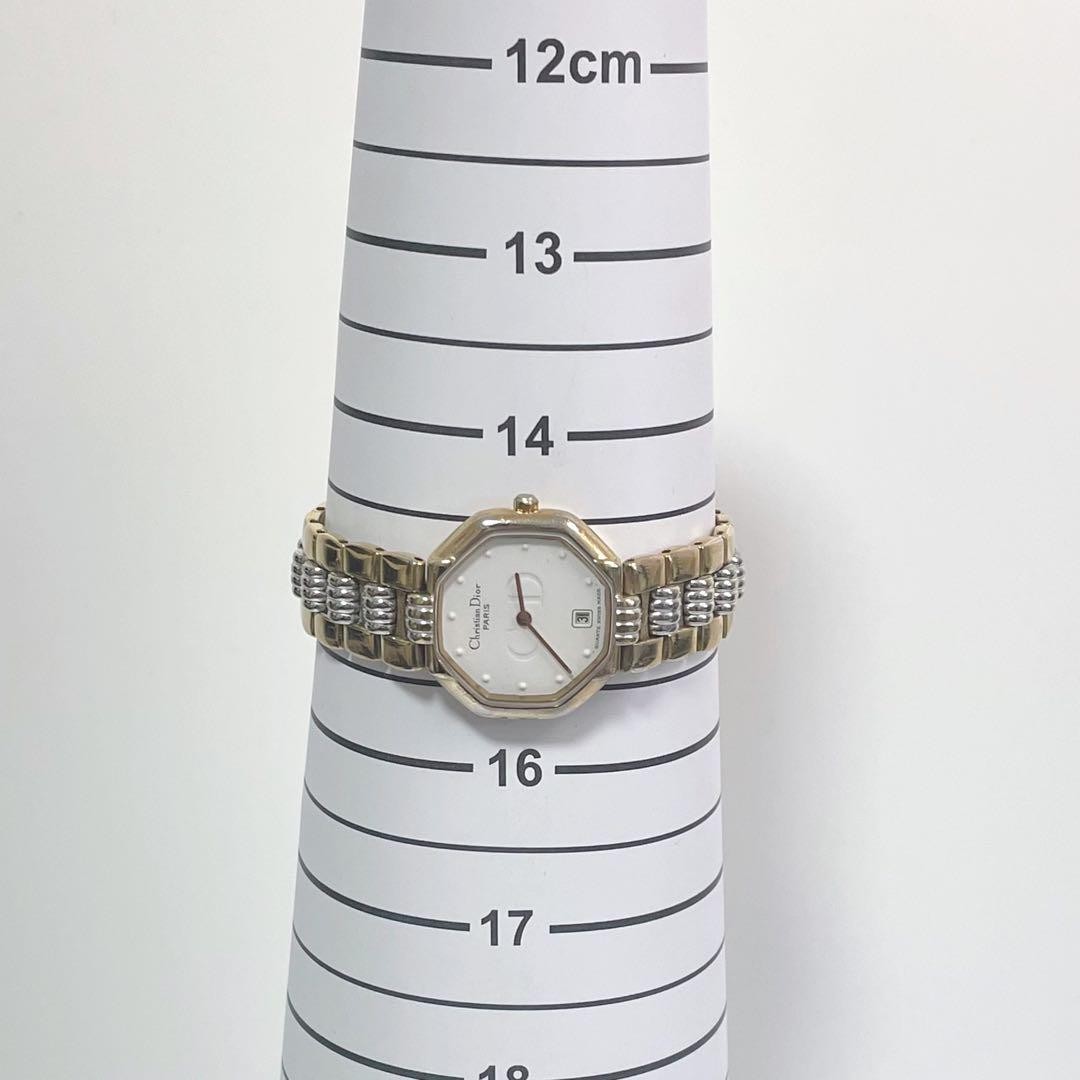 Christian Dior Octagon Gold Quartz Wristwatch Women Japan Vintage 073436