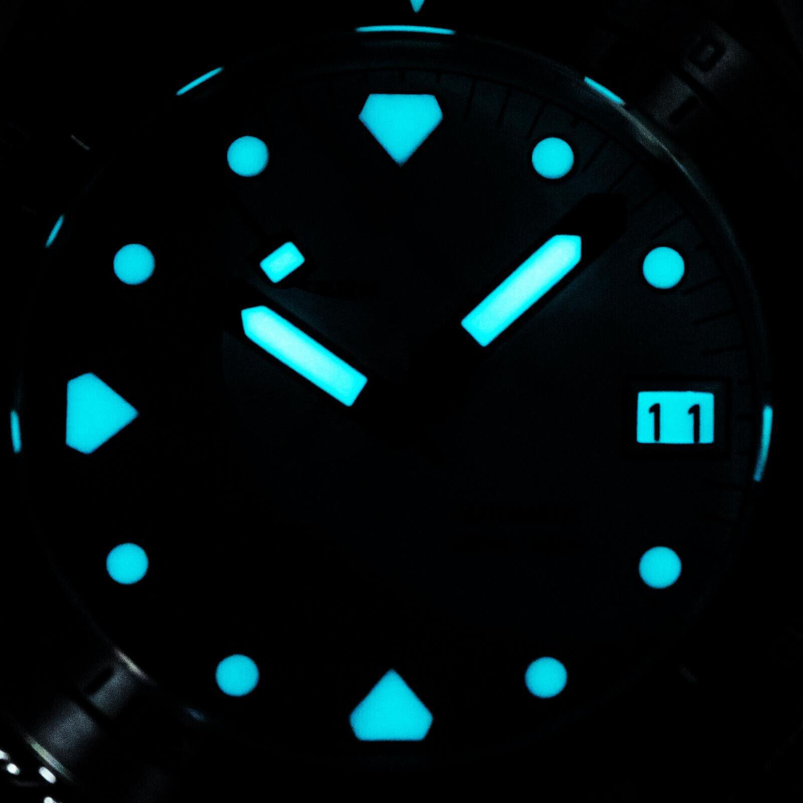 Seestern V3 S407-600T.T LUME DATE Bezel 200m DIVER’S Mens Sport Watch TEAL BLUE