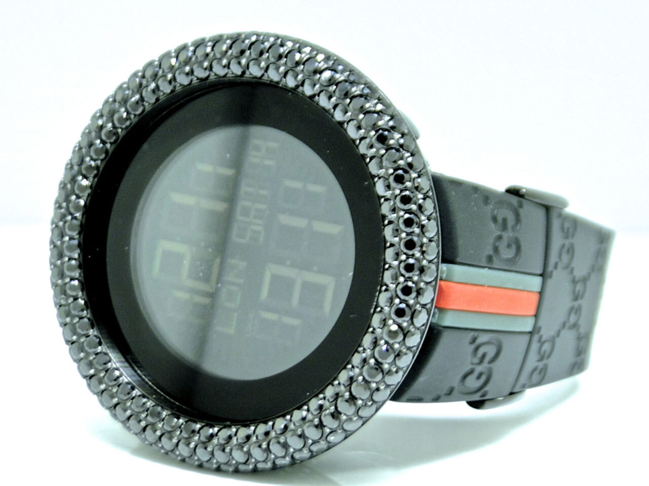 Mens Designer Jojino/Joe Rodeo 50mm Cubic Zirconia Watch In Black Gold Finish