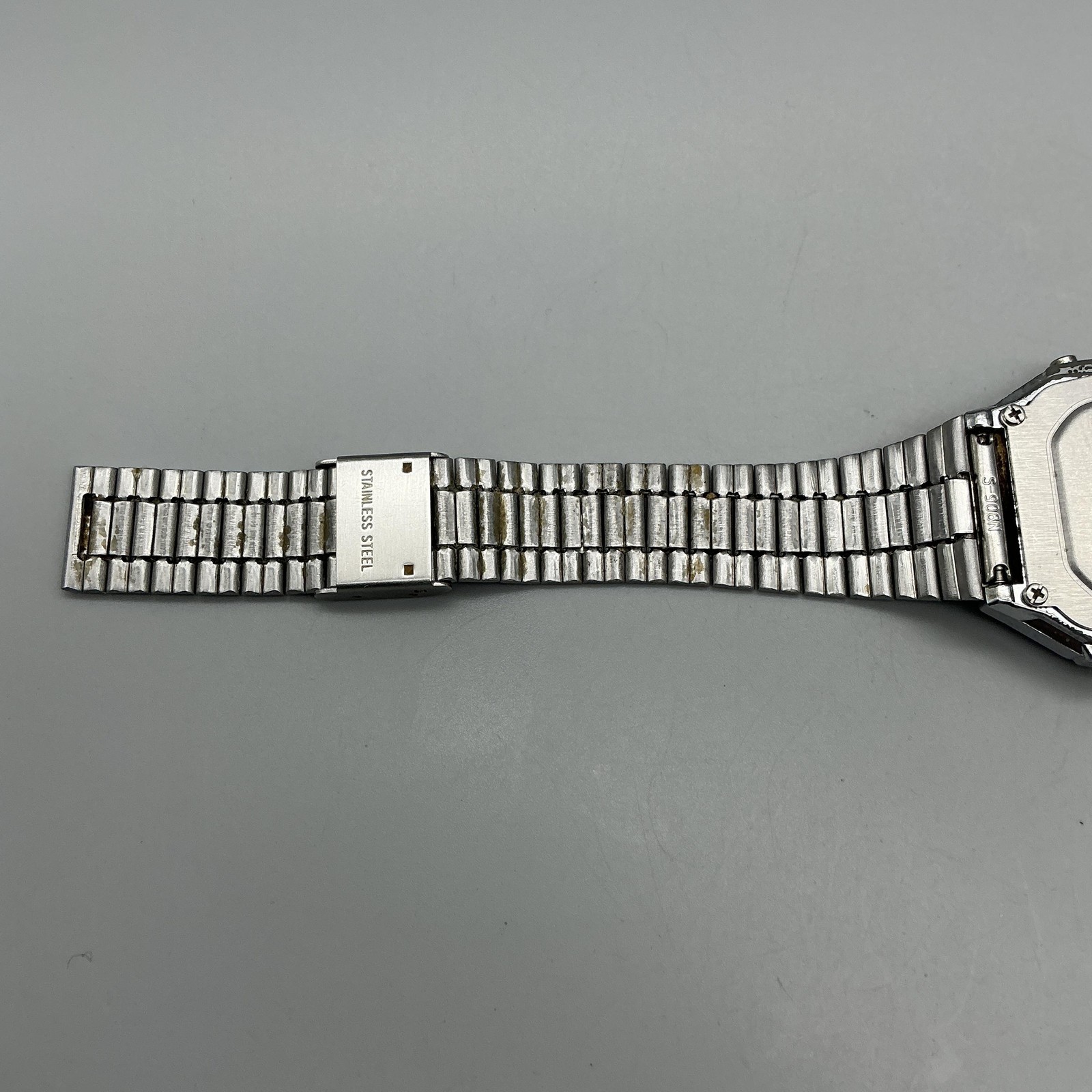 Casio Mens Watch 34mm 3234 A178W Digital Alarm Chronograph Silver Tone Backlight