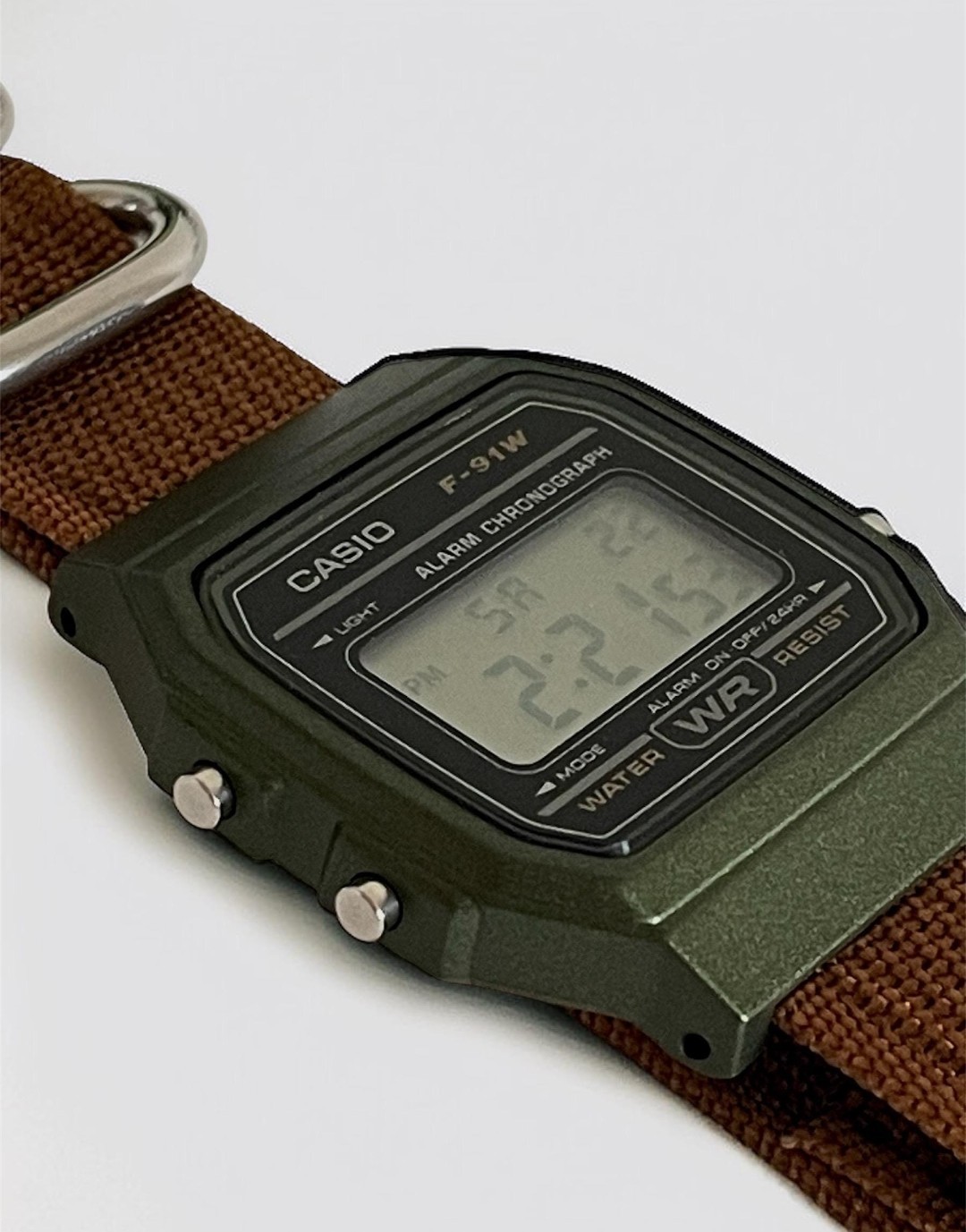 Custom Casio F-91W Green Digital Watch