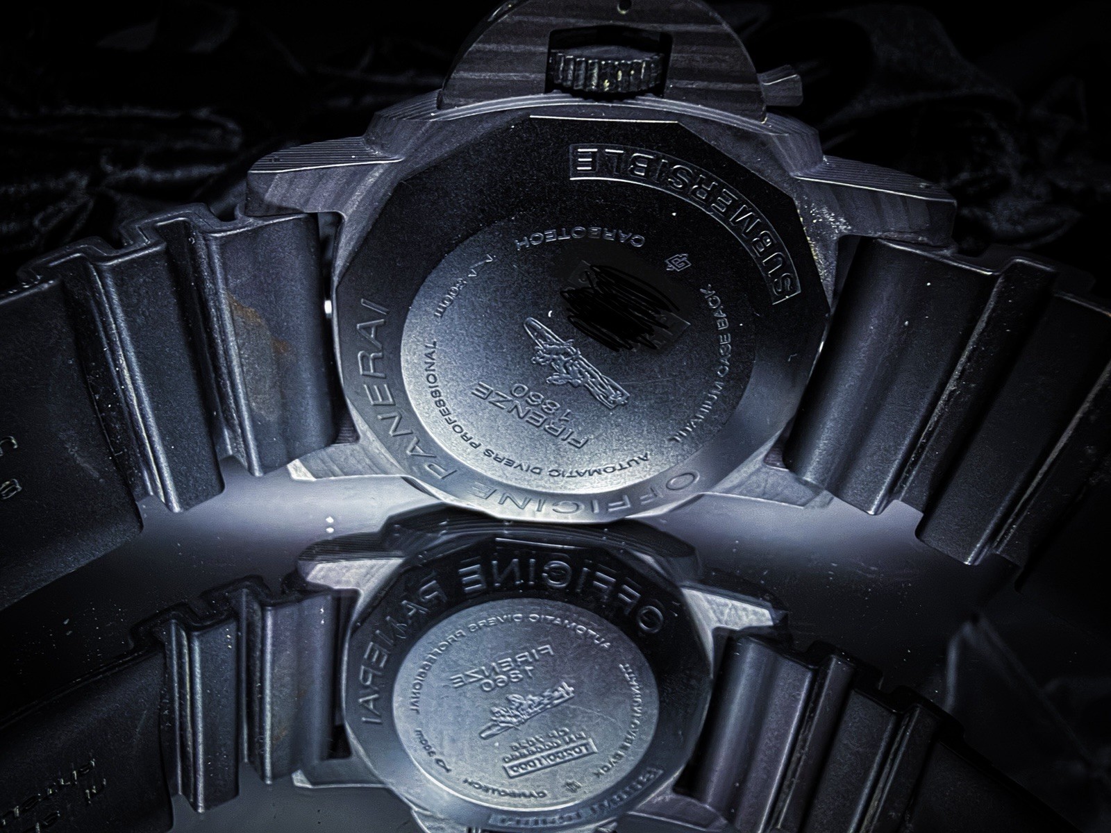 Panerai Luminor Submersible Carbotech 47mm Auto Black Dial Date Box Papers