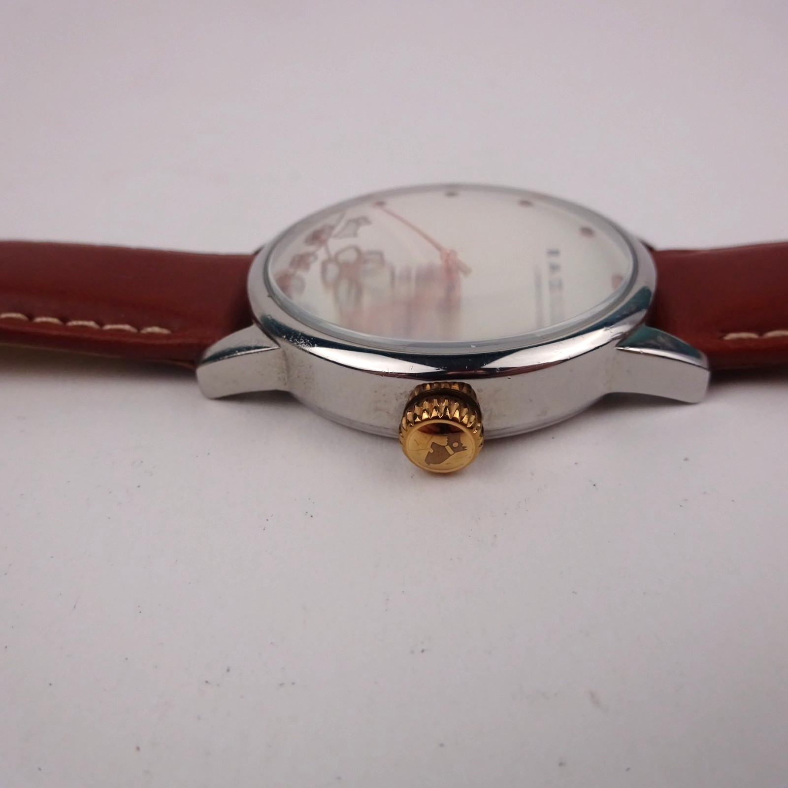 Radley Ladies Floral Watch RY4347 Rose Gold Plated Brown Leather Strap