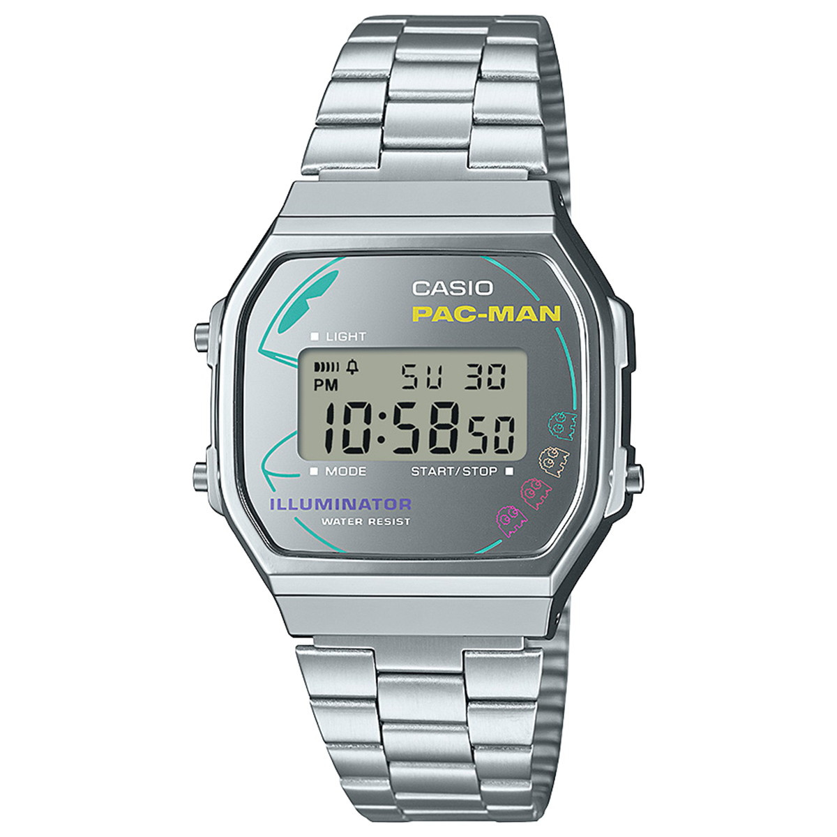 CASIO Classic A168WEPC-7AJR Silver PAC-MAN Collaboration Men’s Watch New in Box