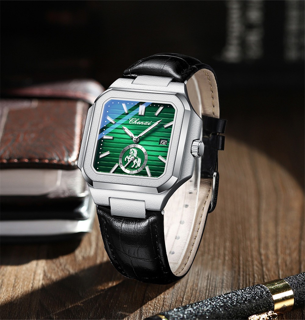 CHENXI Men Square Watches with Second-dial Wristwatch Fashion Boys Steel Watches