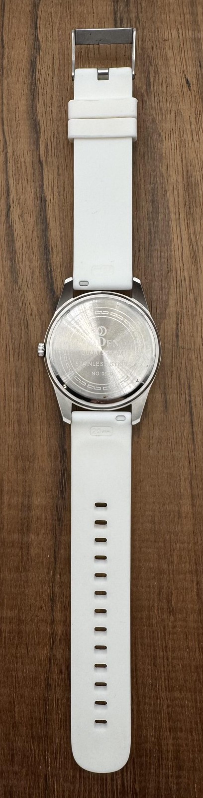 Biden Womens Watch 40mm White Dial Date White Silicone 50M Quartz Easy Read 24HR