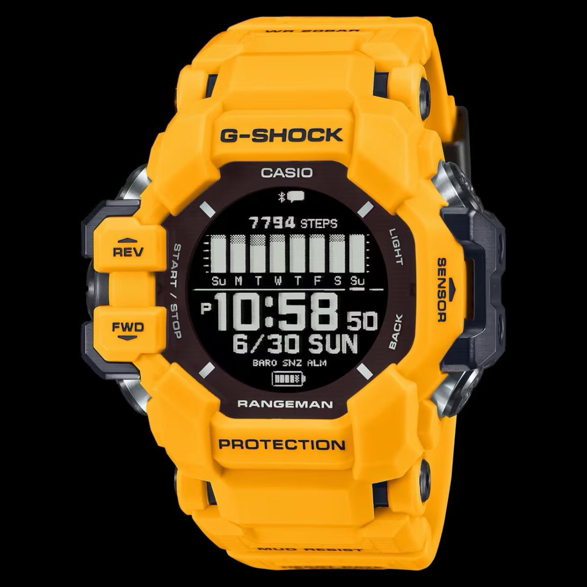 Casio G-Shock Rangeman GPRH1000-9 Yellow Rubber Digital Solar GPS Men’s Watch