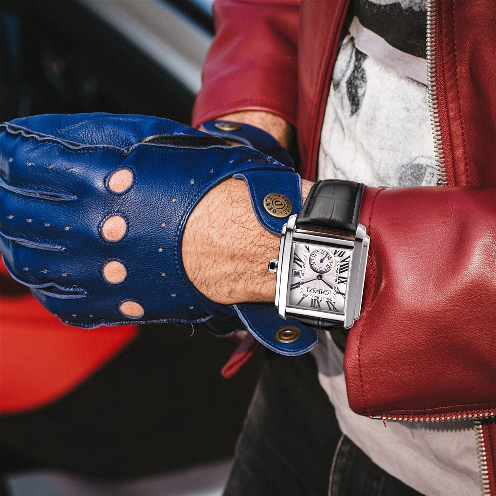 CHENXI Men Watch Roman Numeral Quartz Wristwatch Male Business Leather Watches