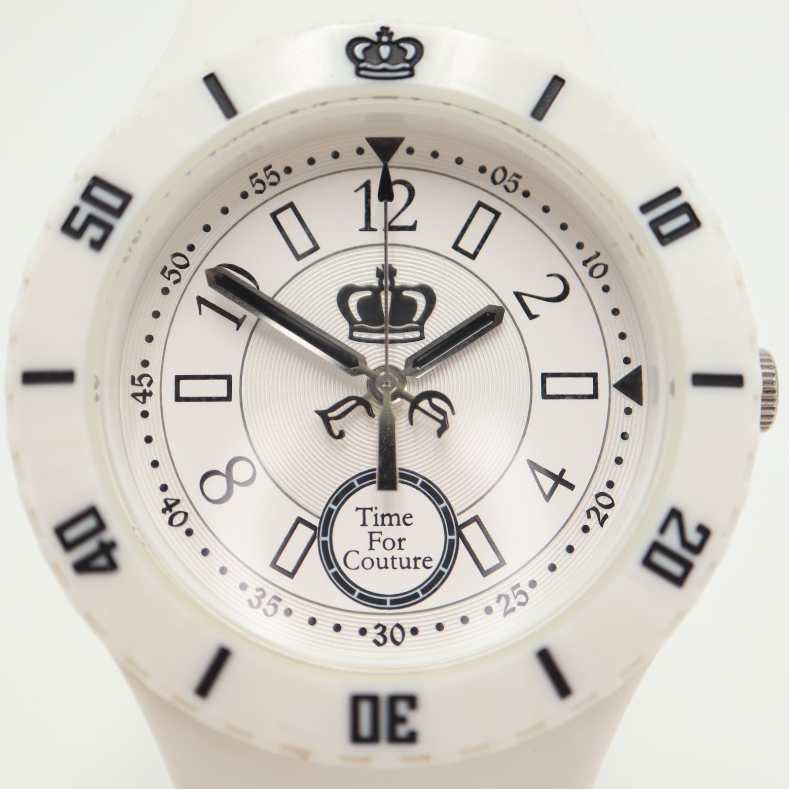 Juicy Couture White Acrylic Womens 42mm Watch 5.75″ Bracelet w New Battery