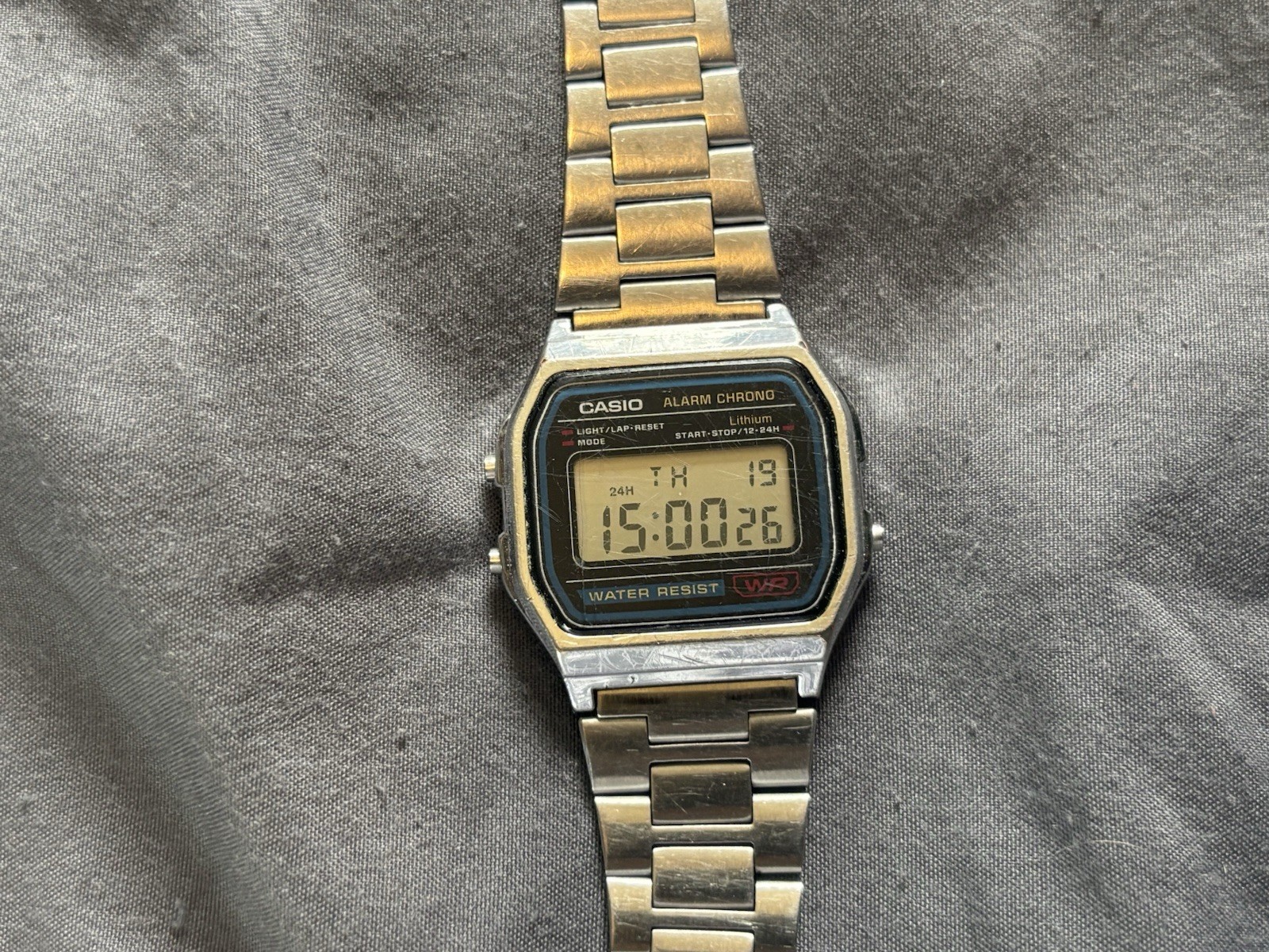 Vintage Casio Wrist Watch Mens A158W Fashion Silver Tone Quartz Digital