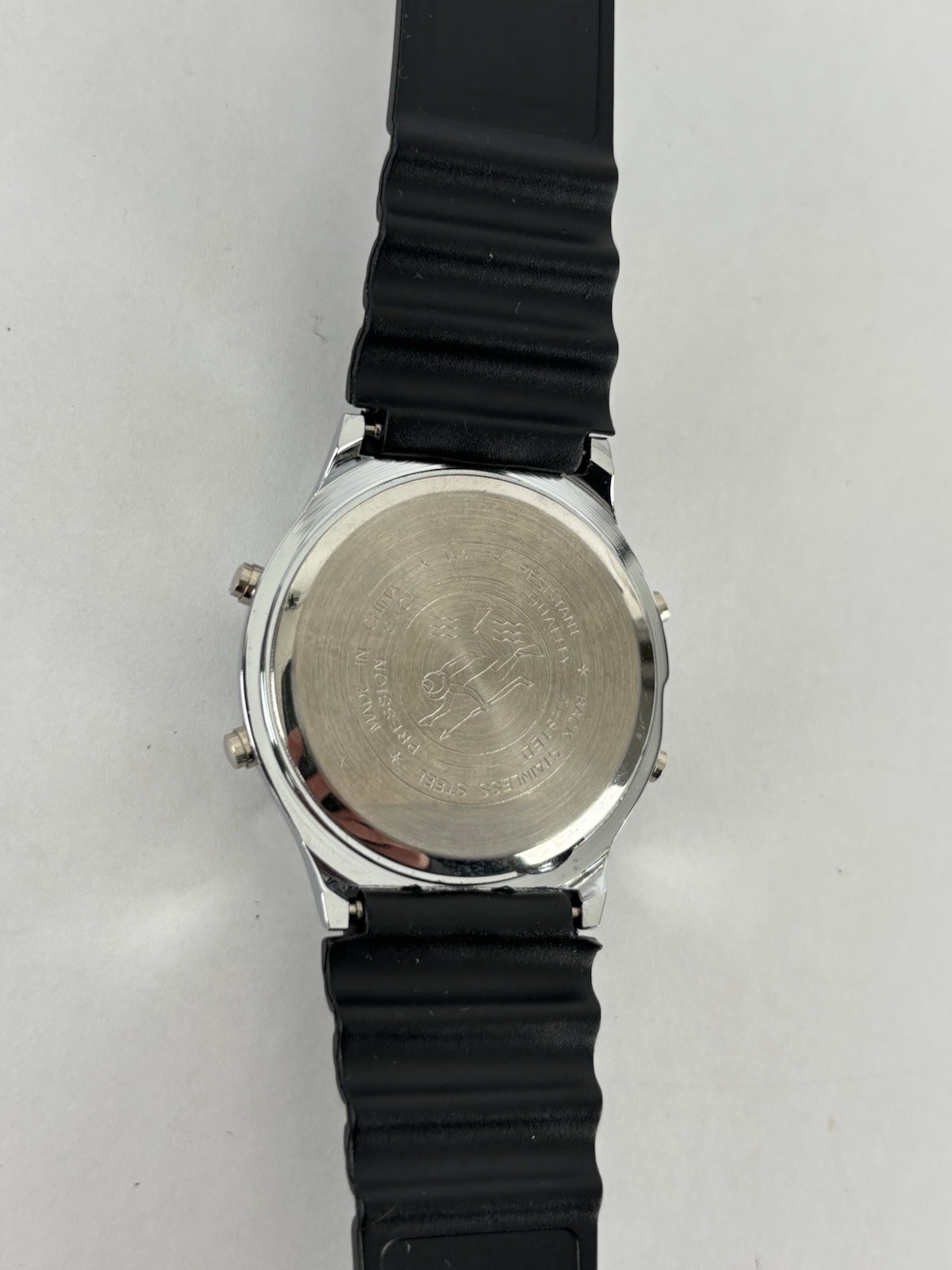 VTG Lifelong 40mm Silver Tone Chrono Solar Digital Watch w/Band & New Battery