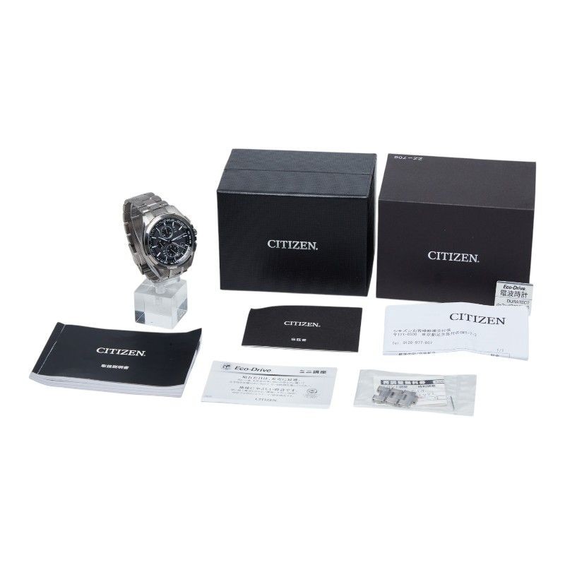 Citizen Attesa Eco Drive Wristwatch H804 T018696 Gray Silver Stainless Steel Men