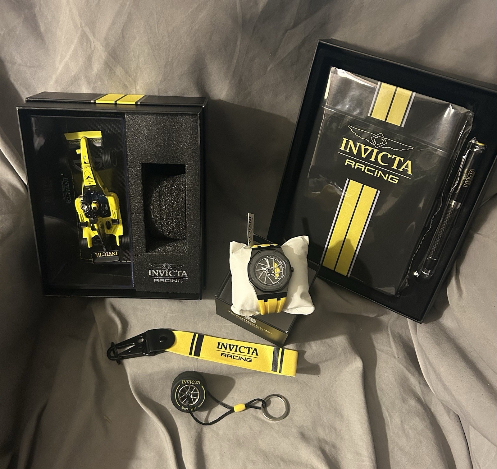 Invicta Racing Package w/ Speedway Rim Watch #69493 Die Cast Car, Notebook Etc