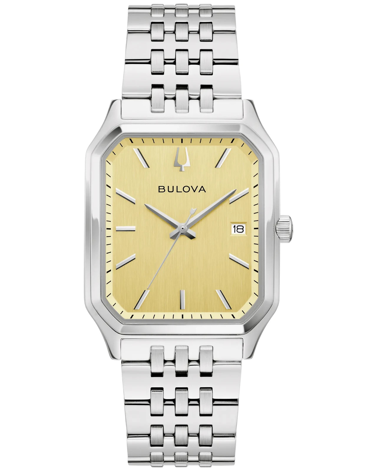 Bulova Men’s We Are All Here Date Window Silver Quartz Watch 32MM 96B471