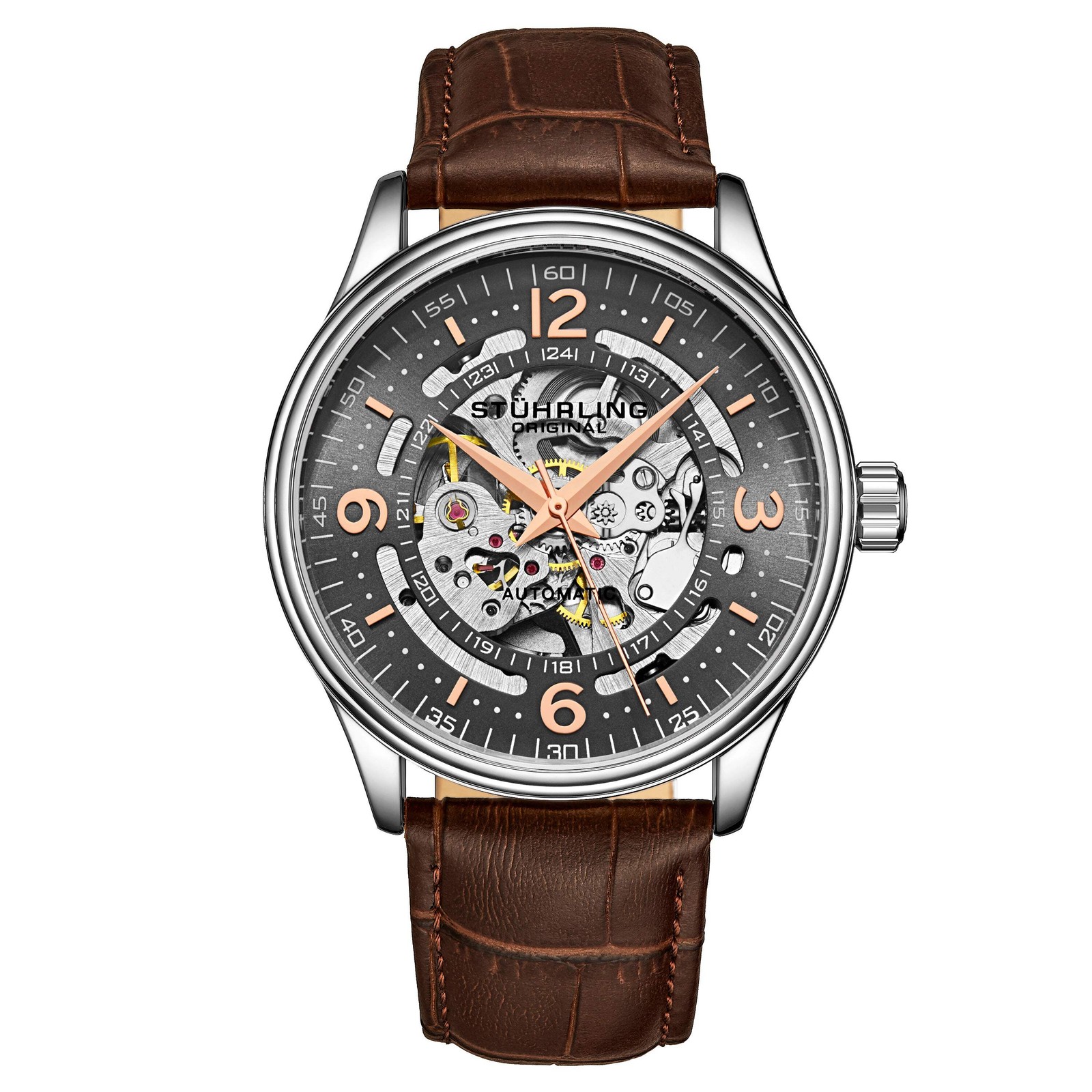 Denmark 3947 Automatic 42mm Skeleton Brown/Leather | Gray Dial Wristwatch 3947.3