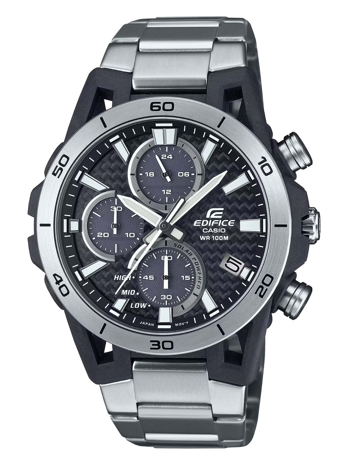 NEW Casio EDIFICE SOSPENSIONE Steel Carbon Solar Chrono Mens Watch EQS960D-1AV