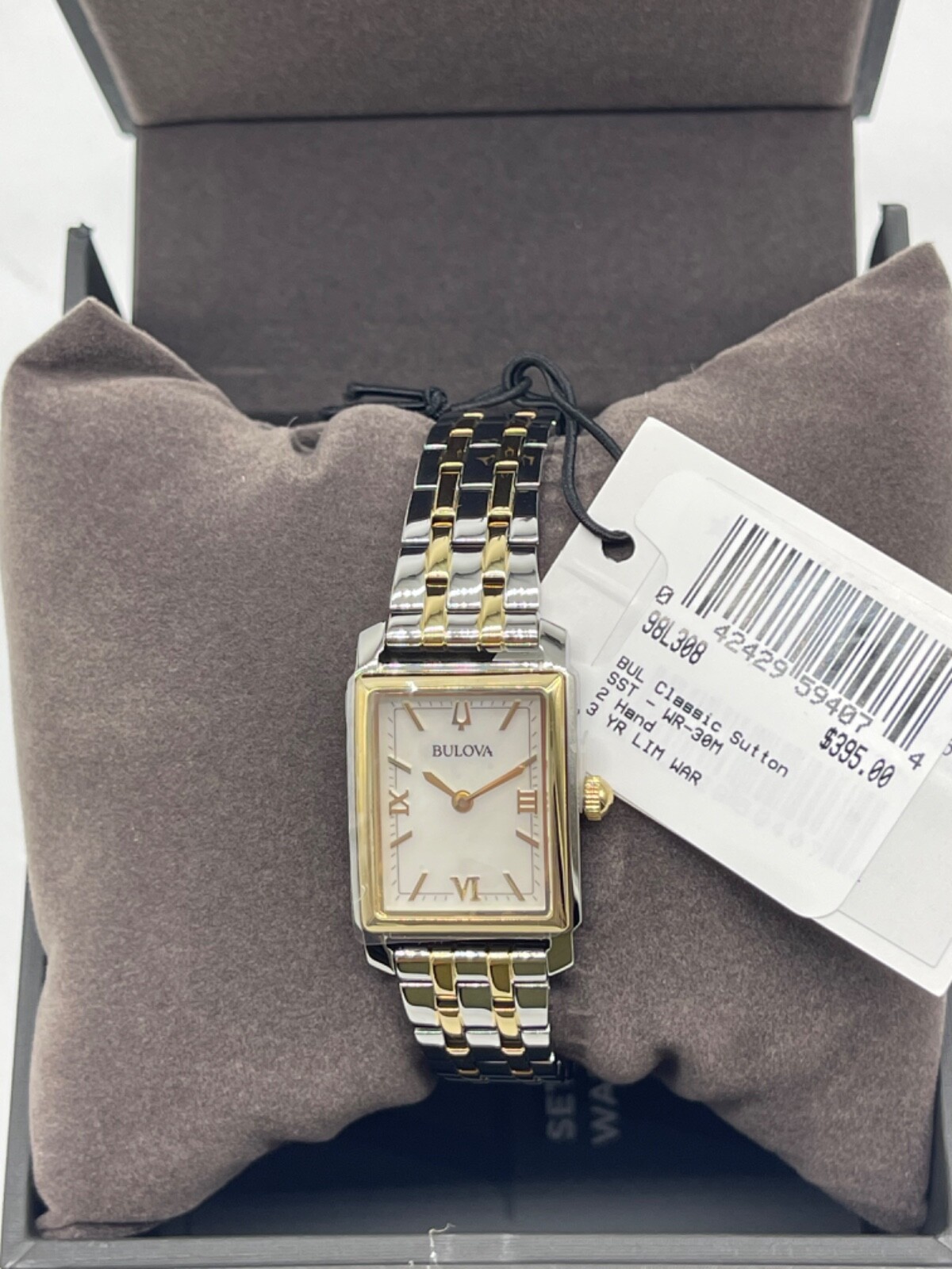 🔥 $395 Bulova Sutton Ladies Two-Tone Stainless Steel Mother-of-Pearl Watch Dial