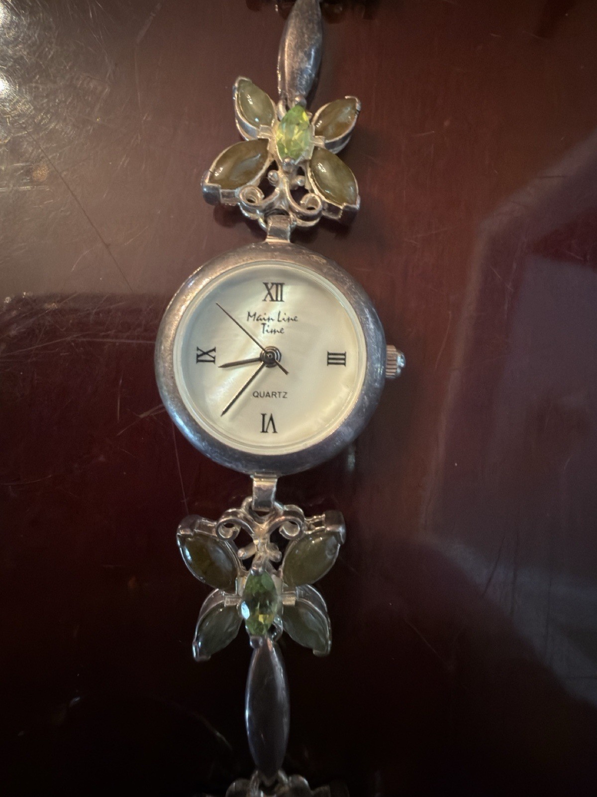 Genuine Green Jade 925 Sterling Silver Watch