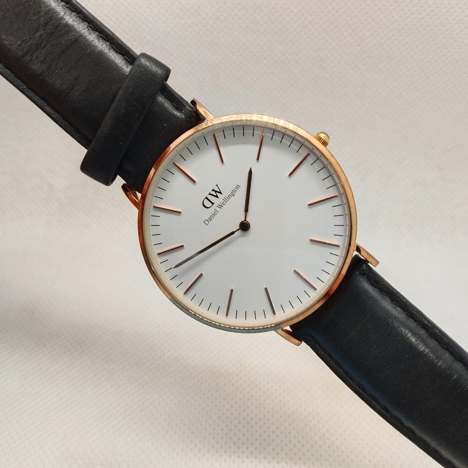 Authentic Daniel Wellington Classic Sheffield 40mm Rose Gold Black Leather Watch