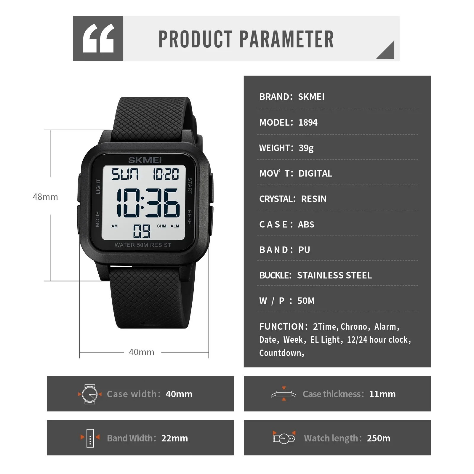 Men’s Military Sports Watch LED Screen Large Digital Face Waterproof Wristwatch