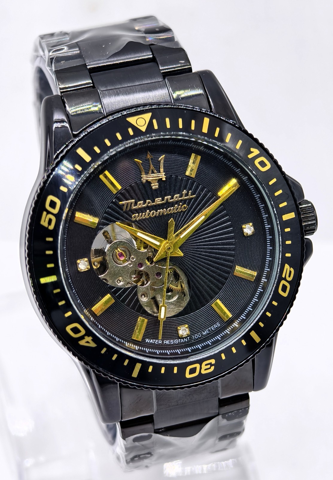 Excellent Maserati Automatic Black Dial Black Band Analog Men’s Wrist Watch