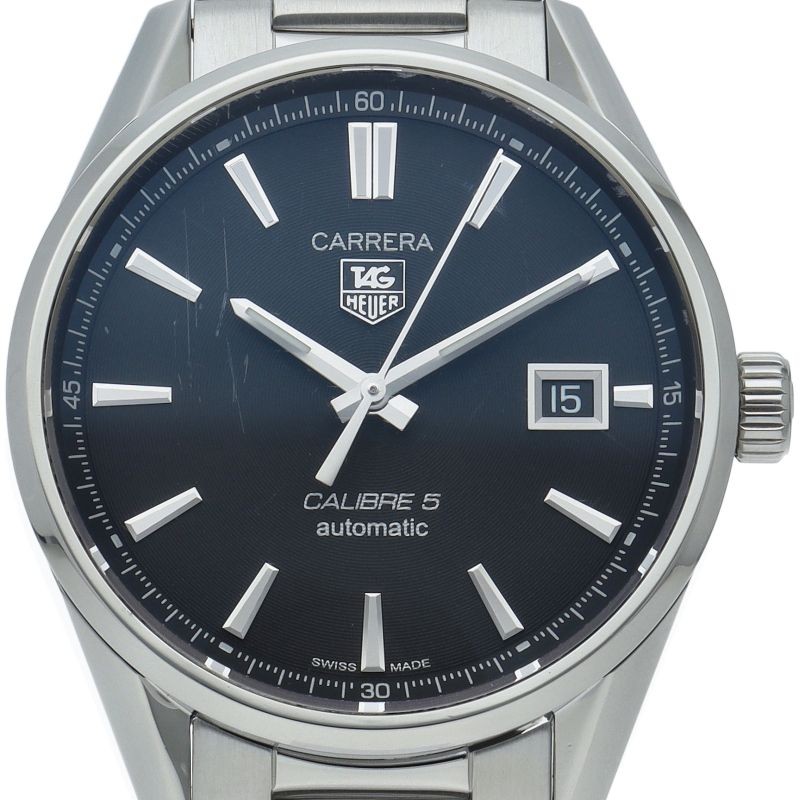 TAG Heuer Carrera Calibre 5 WAR211A.BA0782 39mm Black Dial Auto Box & Papers