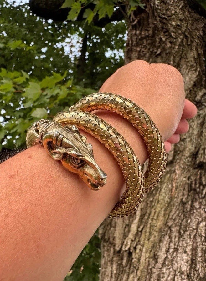Vintage Pedre Swiss 17 Jewels~Zoomorphic Wraparound Ram-Snake Watch
